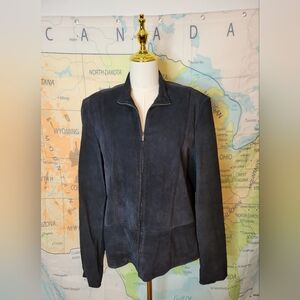 Persuits LTD Women's Black   Suede Zip-Up Jacket Coat Size XL